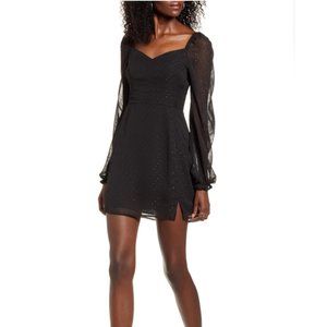 LEITH SWEETHEART LONG SLEEVE MINIDRESS
